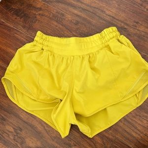 Yellow Lululemon shorts. Brand new. Size 2/ 2.5 inch inseam
